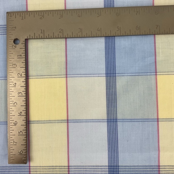 Vintage soft pastel plaid shirting fabric 2.5 yards sewing crafting - Picture 4 of 5